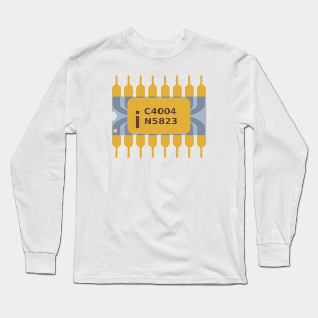 Intel 4004 Chip Long Sleeve T-Shirt by Advent of Computing